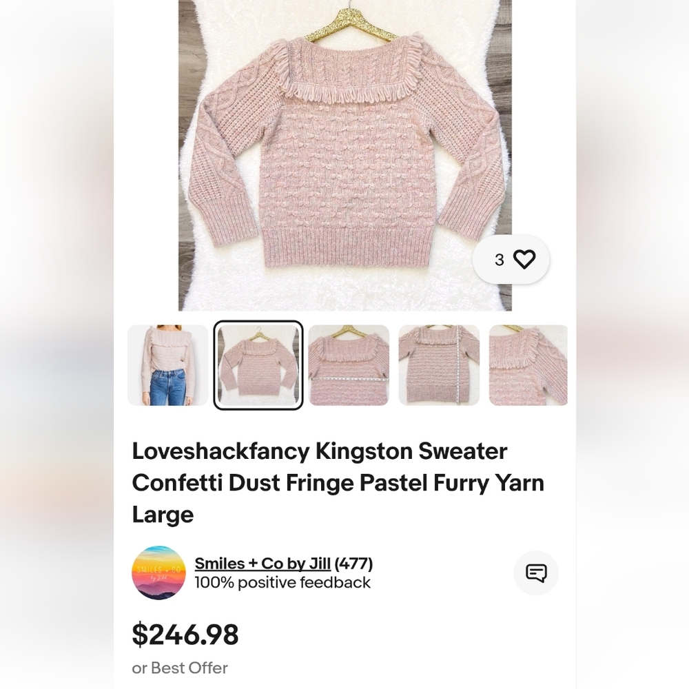 LOVESHACKFANCY | $425 Alpaca/Wool Sweater - Picture 3 of 4